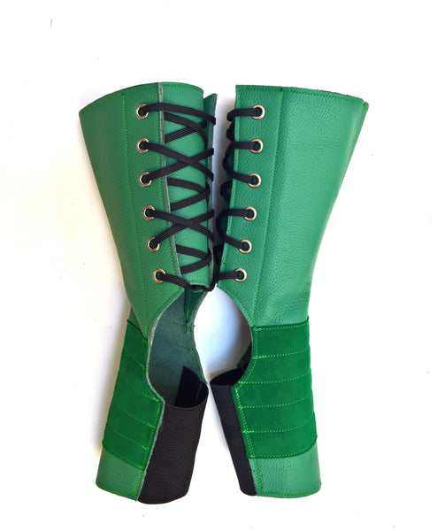 SHORT Aerial boots in JADE GREEN leather