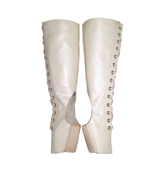 Front Lacing Pearl Cream Aerial Boots
