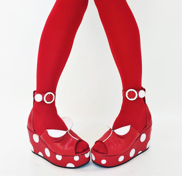 Cartoon Polkadot Platform Sandals