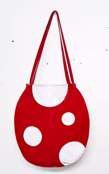 Cartoon Polkadot "MUSHROOM" Tote Bag