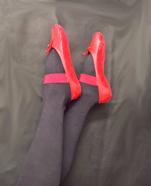 Red Tightrope Shoes Ballet Style