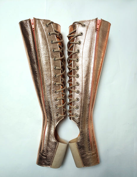 Rose Gold Aerial boots w/ Silver Star + inside Zip