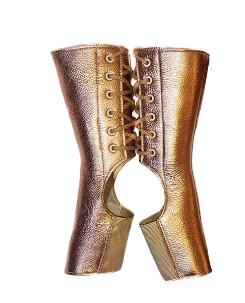Short Aerial boots in ROSE GOLD Metallic