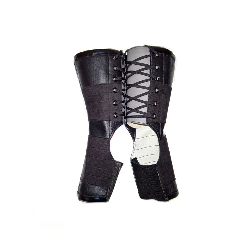 Short VEGAN Black Aerial Boots w/ GREY Back + grip panels