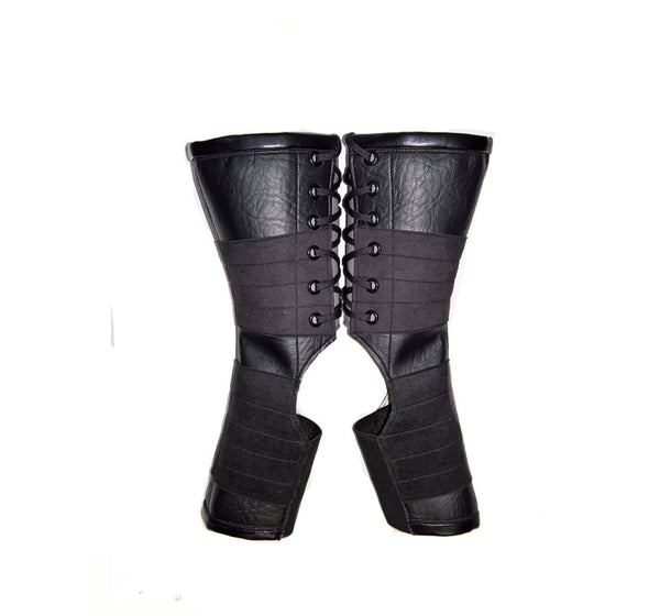 Short VEGAN Black Aerial Boots w/ grip panels