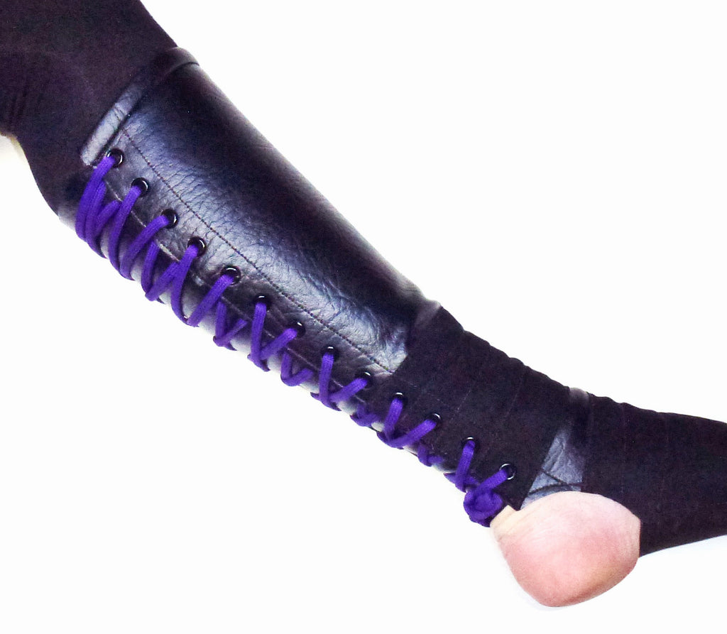 Black Aerial boots trapeze gaiters w/ Red, White, Purple, Blue laces Isabella Mars Black Aerial boots trapeze gaiters w/ Red, White, Purple, Blue laces Isabella Mars