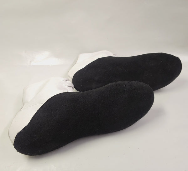 SAMPLE SALE - White Tightrope Ankle Boots w/ BLACK Soles UK 3.5