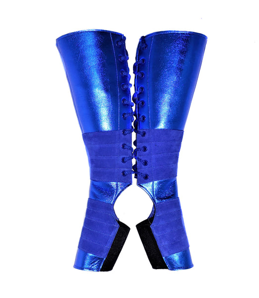 Blue METALLIC Aerial boots w/ Suede Grip