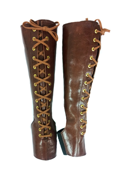 Front Lacing Brown Aerial Boots