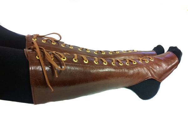 Brown Aerial boots w/ FRONT Lacing + side ZIP