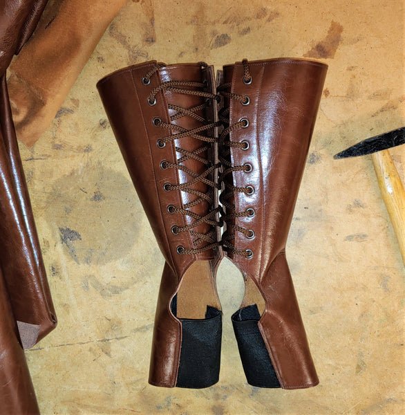 BROWN Leather Aerial boots