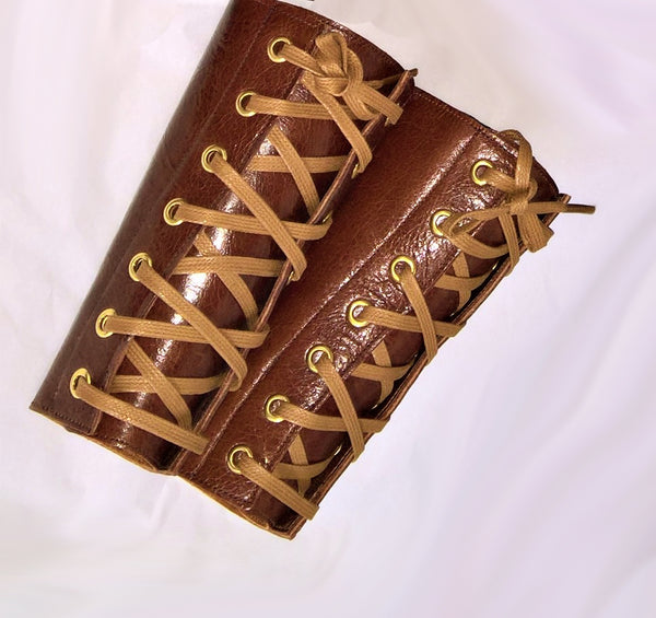 BROWN Leather cuff style Gauntlets