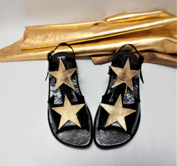 Gold T-Bar STARDUST Sandals