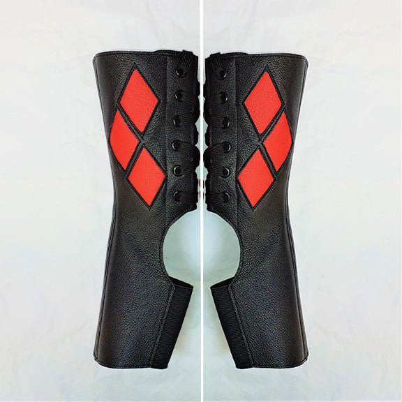 "Harley Quinn" Aerial Boots in Black w/Red details + Suede Grip