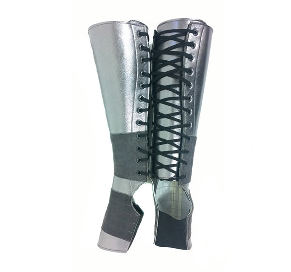 PEWTER/ Dark Silver METALLIC Aerial boots w/ Suede Grip