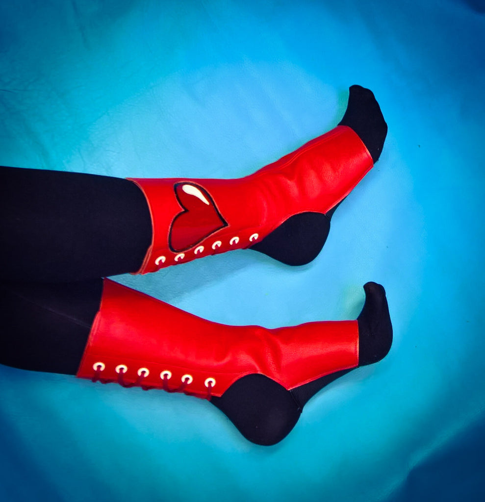 SAMPLE SALE - "QUEEN OF HEARTS" Short Aerial Boots
