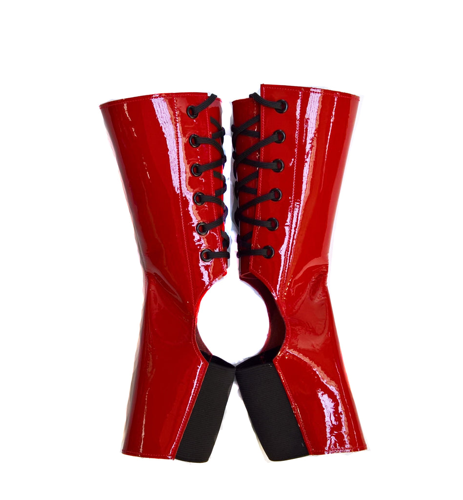 Short Red patent Pole & Aerial Gaiters