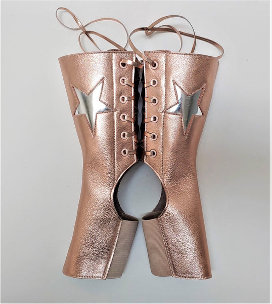 Short Aerial boots in ROSE GOLD w/ Silver STAR