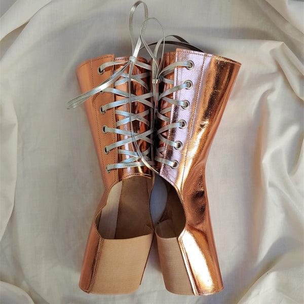 SAMPLE SALE - Rose Gold Mirror-Metallic Aerial Boots