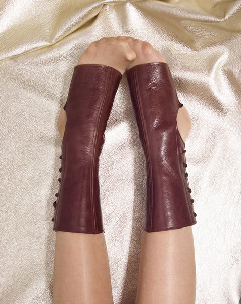 Short Chestnut BROWN Leather Aerial boots