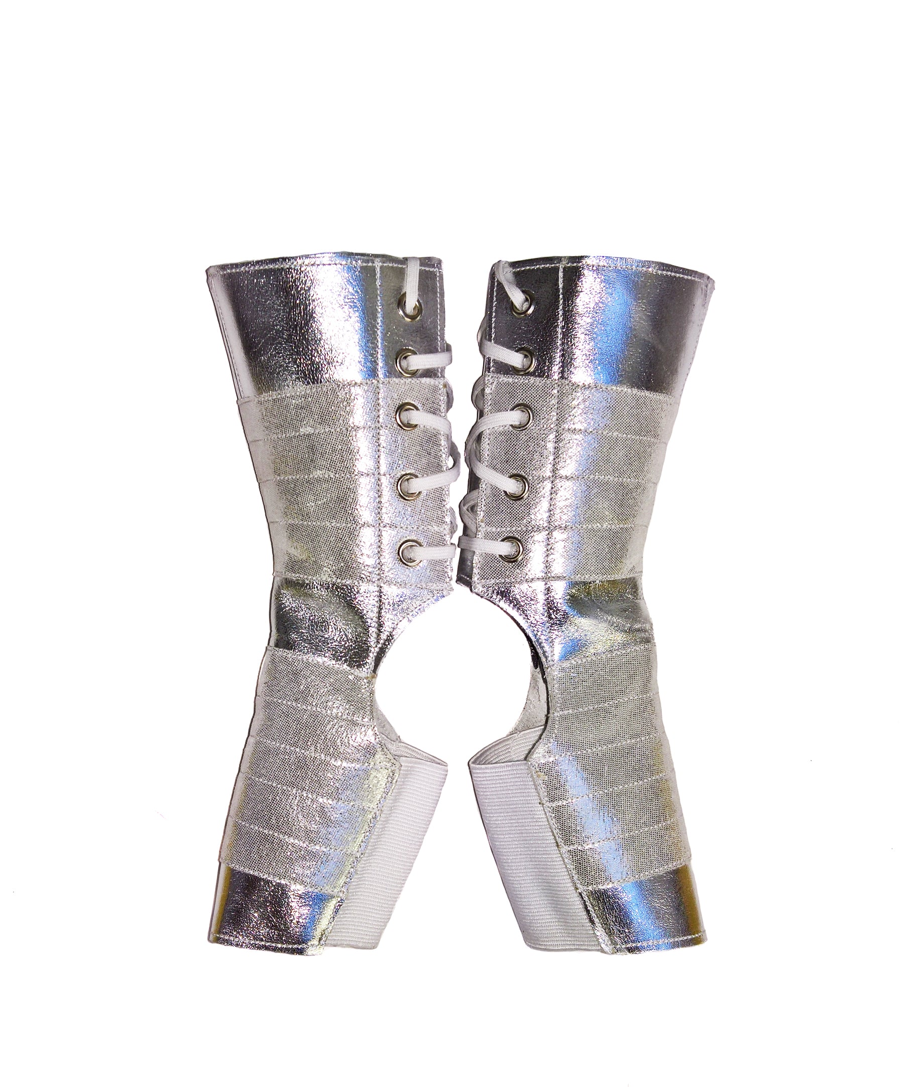 short silver boots