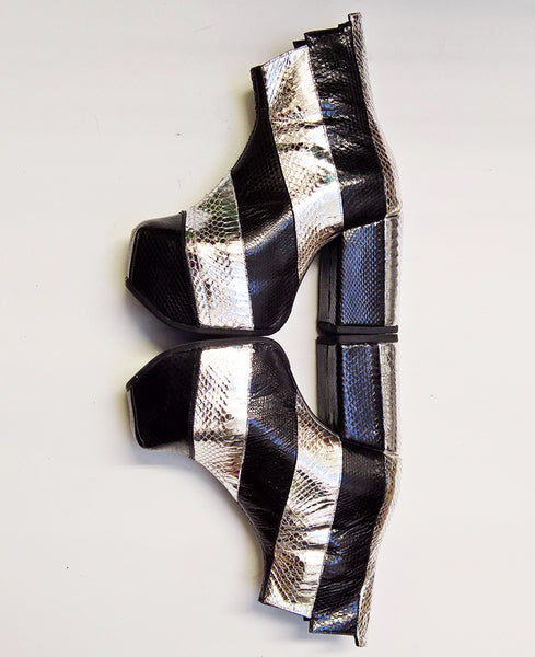 Striped Snakeskin Glam Boots