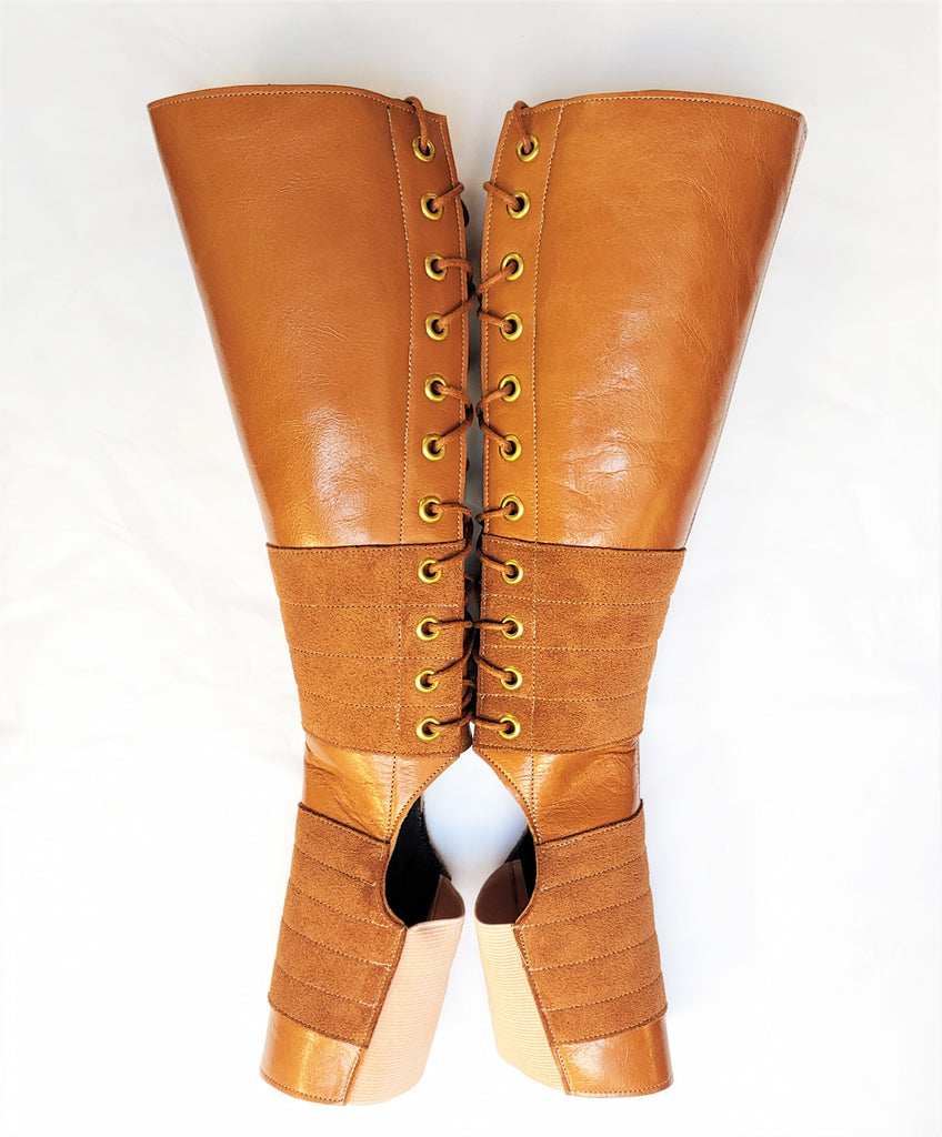 TAN Leather Aerial boots w/ Suede Grip