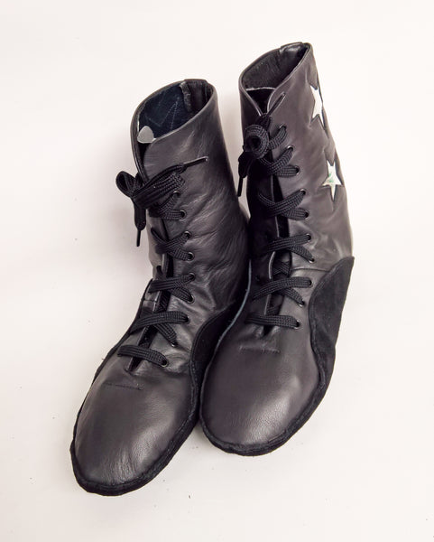 SAMPLE SALE - Black Tightrope Boots w/ Silver Stars UK 8.5 / US 10