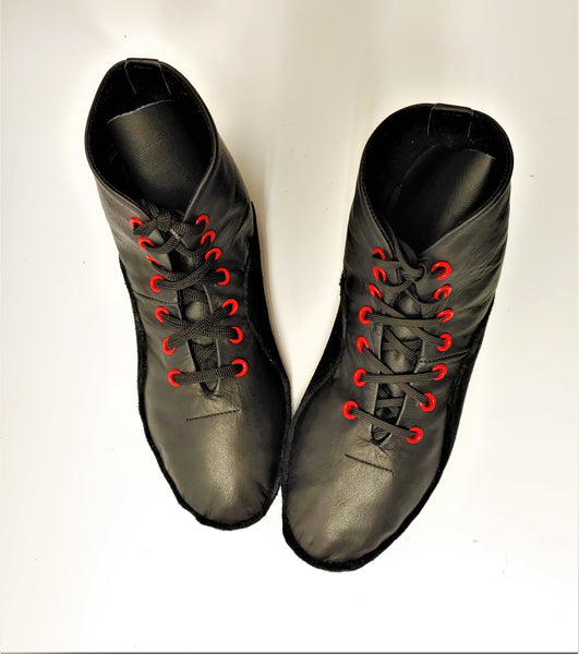 Tightrope Ankle Boots w/ RED Eyelets