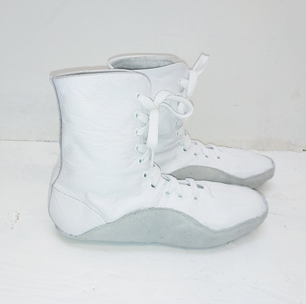 WHITE Tightrope Shoes Jazz Boot Style w/ GREY sole
