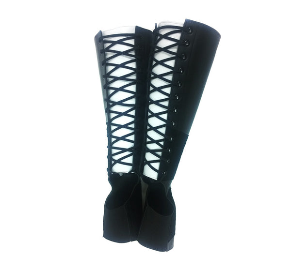 Black Aerial boots w/ WHITE Back Panel + Suede Grip